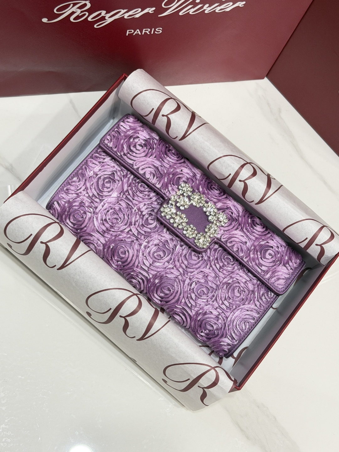 [TOP] ROGER VIVIER Diamond Bag 24-13-3 CM - Light Purple - 711 Luxury