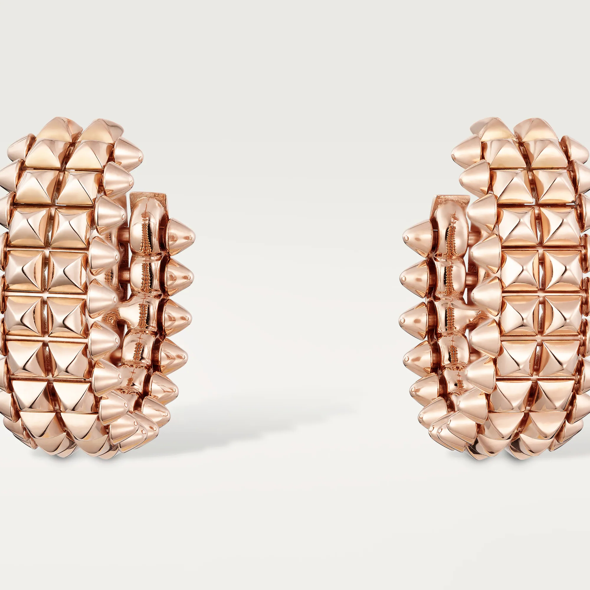 Carty Bullet Earrings, Rose Gold, Double Row