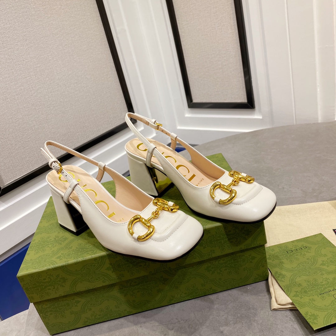 [TOP] GUCCI High-heeled Shoes - Beige - 711 Luxury