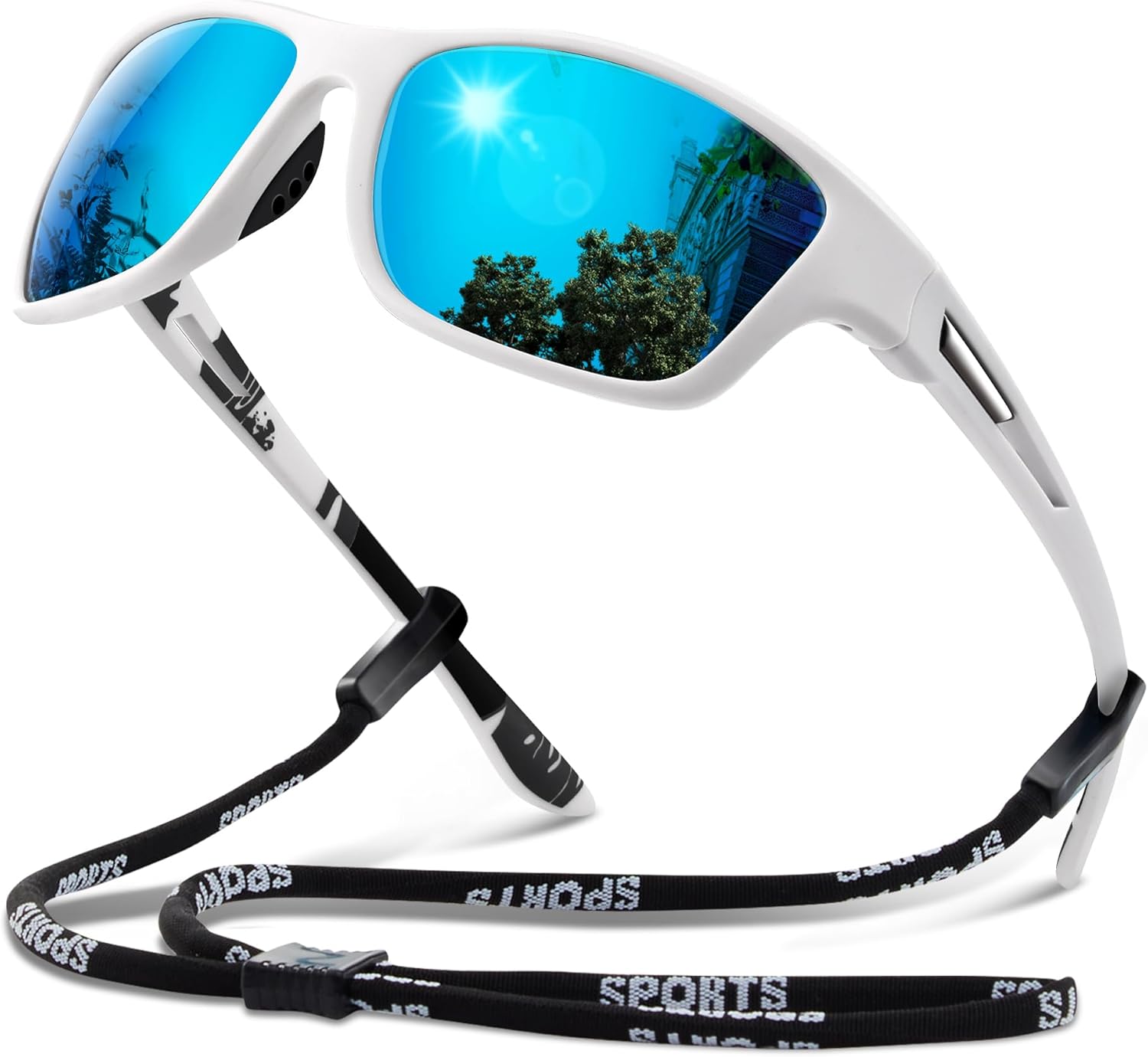 suoso Polarized Sports Sunglasses for Men: UV400 Protection Glasses Wrap Around Goggles for Driving Fishing