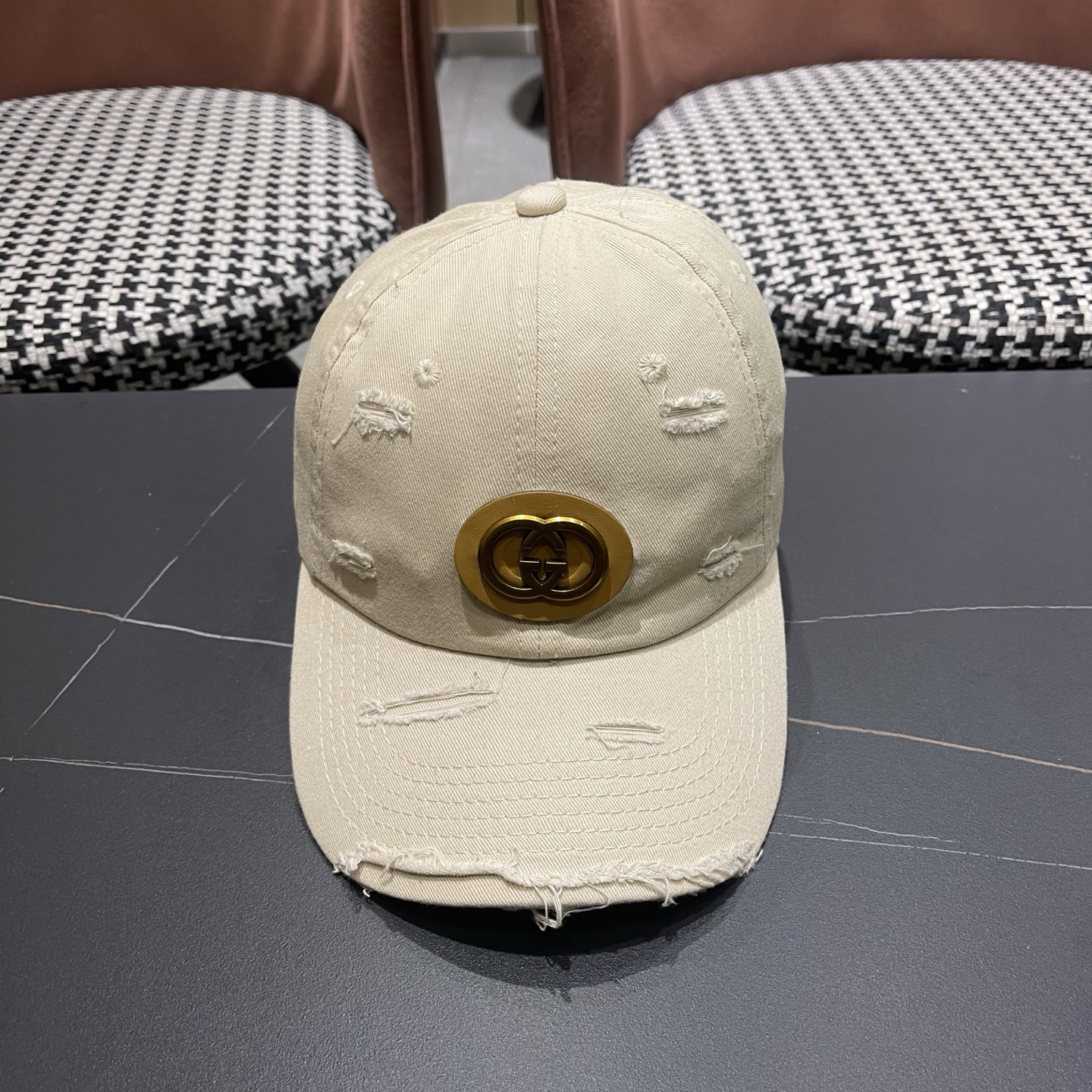 [TOP] GUCCI Baseball Hat - Beige - 711 Luxury