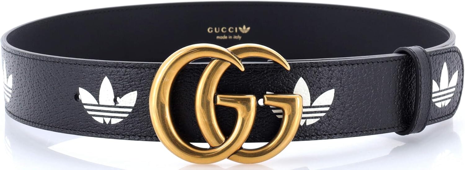 Gucci, Pre-Loved x adidas GG Marmont Belt Printed Leather, Black