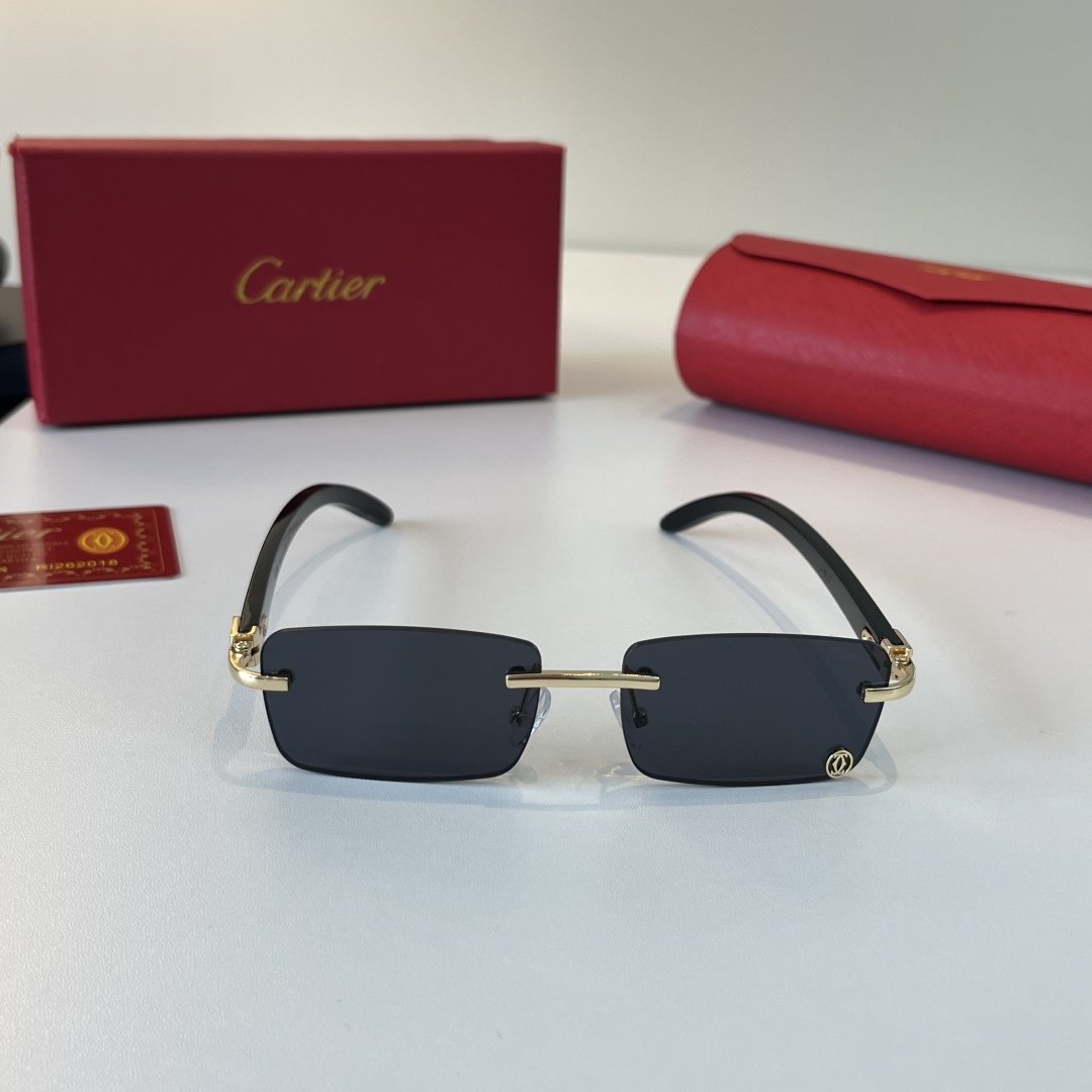 [TOP] Cartier Sunglasses - Black - 711 Luxury