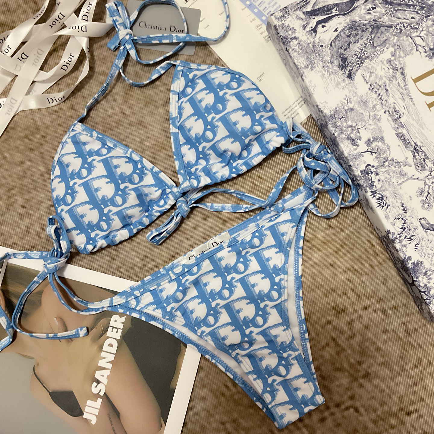 [TOP] Christian Dior Bikini Swimsuit - Blue - 711 Luxury