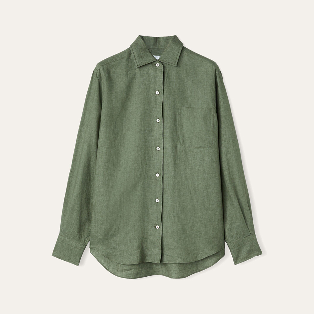 Loro Piana green Clothing Loro Piana André Shirt Linen Green Landscape Shirts #394390 | Nigo Office