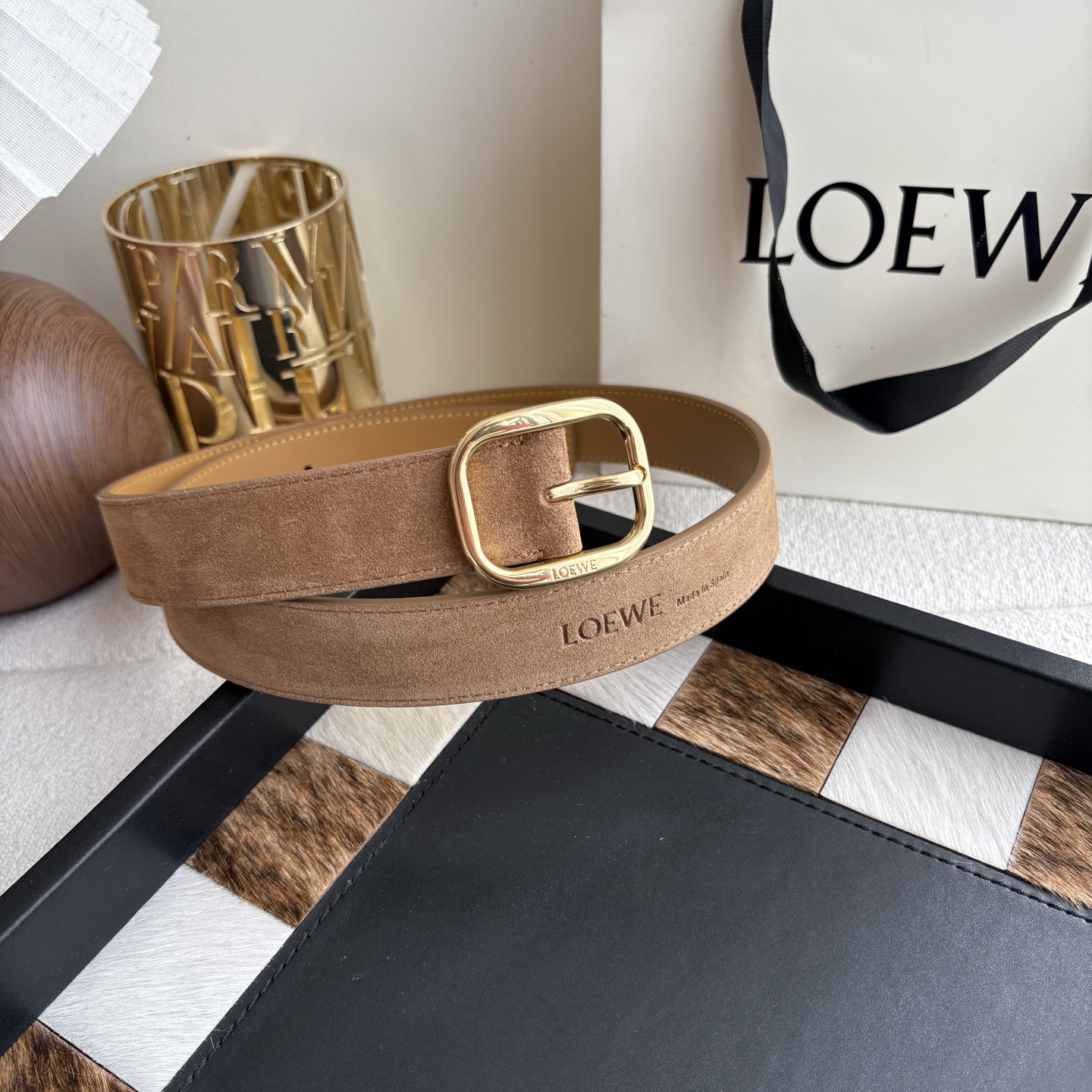 [TOP] LOEWE Leather Belt 3.2cm - Brown - 711 Luxury