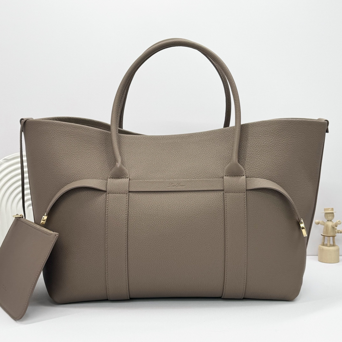 [TOP] Loro Piana Ghiera Shoer Bag 40 x 26 x 18  cm - Rocky Gray - 711 Luxury