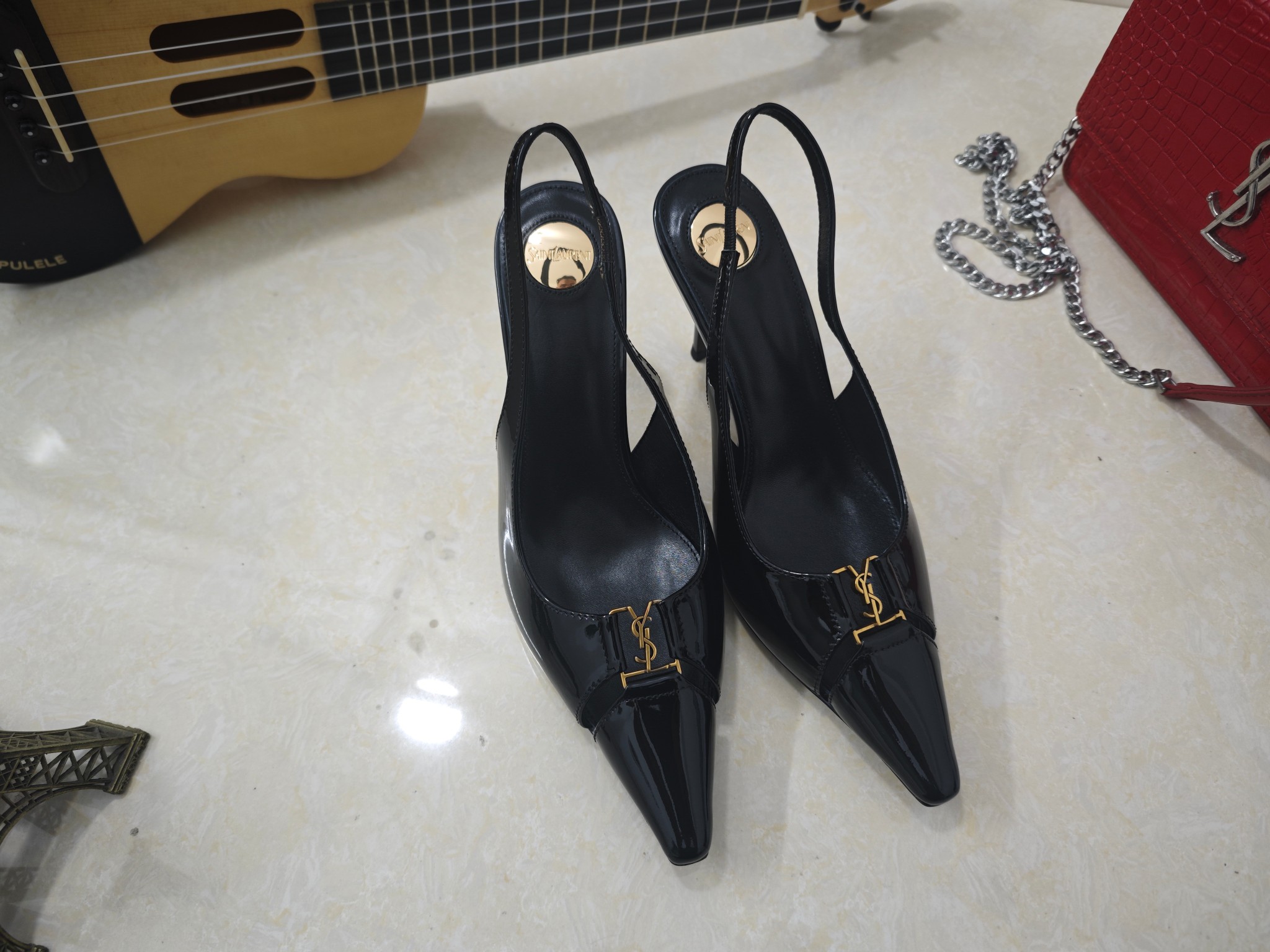 [TOP] Yves Saint Laurent YSL High Heels - Black - 711 Luxury