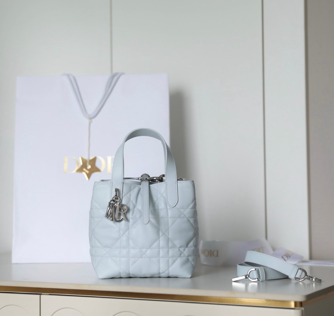 [TOP] Christian Dior Toujours Bag Cowhide 18.5x18.5x12cm - Blue - 711 Luxury