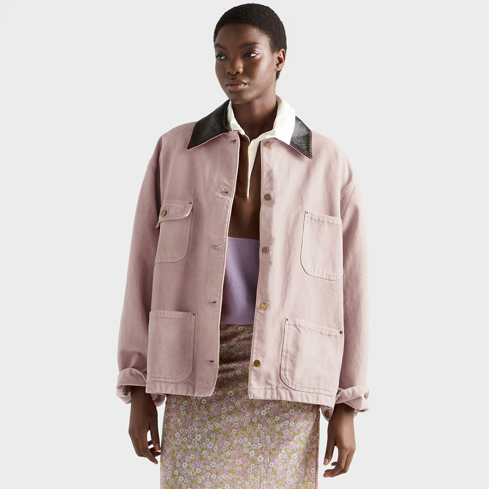 PRADA Pink Canvas Blouson Jacket #381228