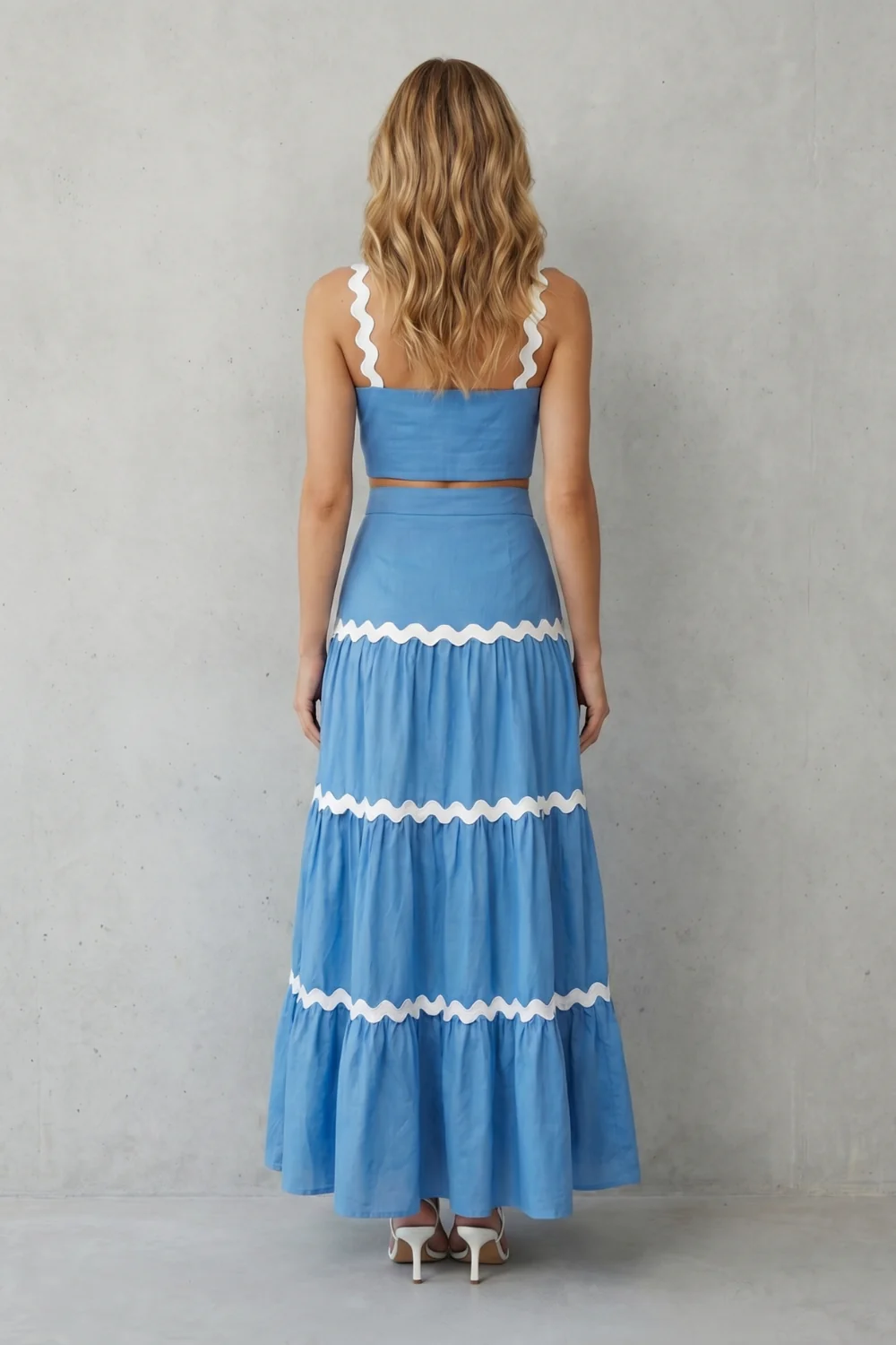 Marivelle – Wave trim summer set – Skirt set