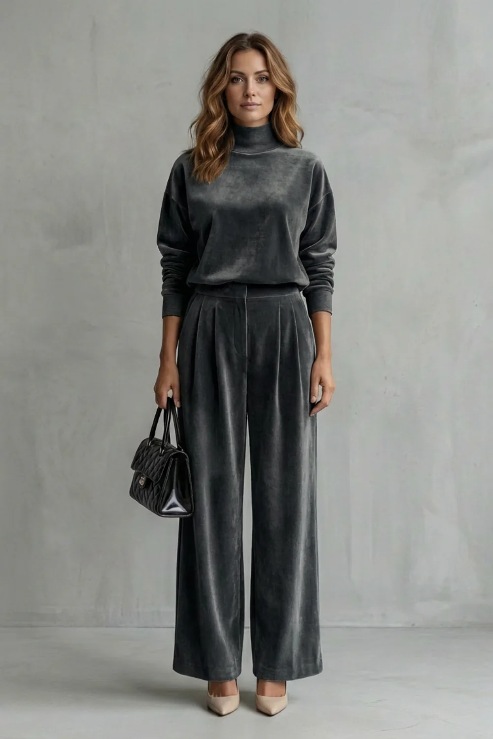 Élianne – Luxe Velour Elegance – Two-Piece Lounge Set