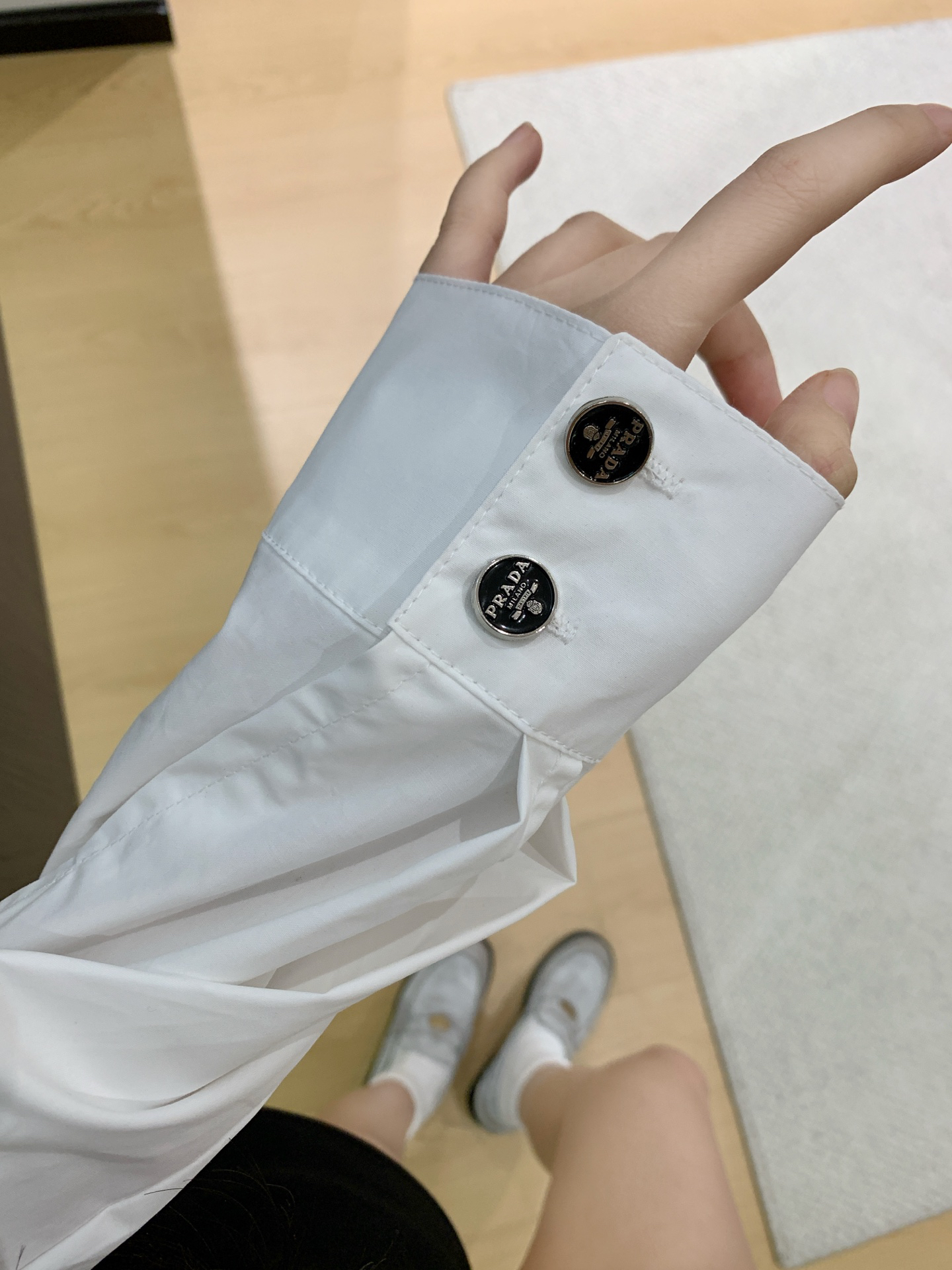 [TOP] PRADA Workwear-Style Short Shirt - White