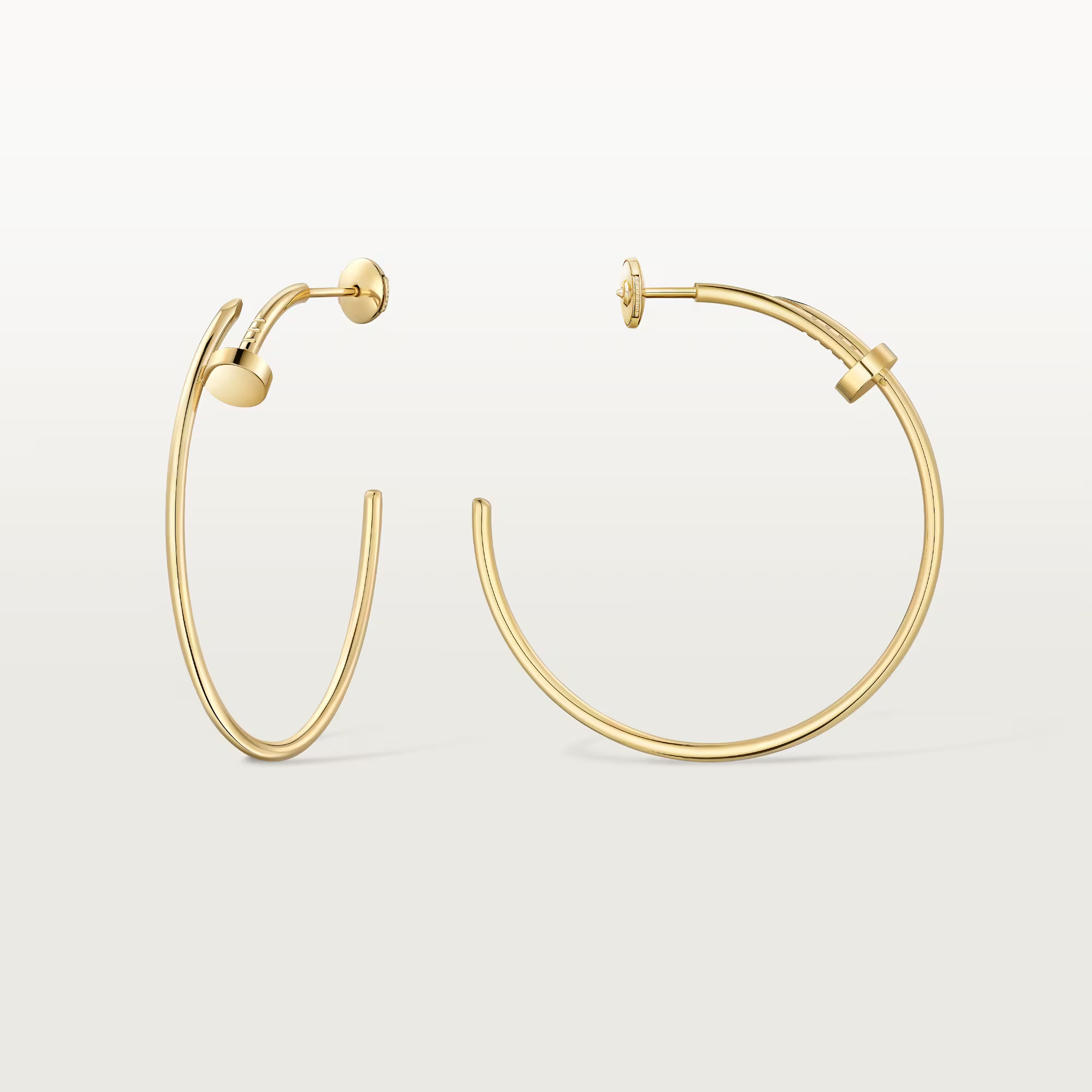 Carty Nails Solo Trace Earrings, Yellow Gold