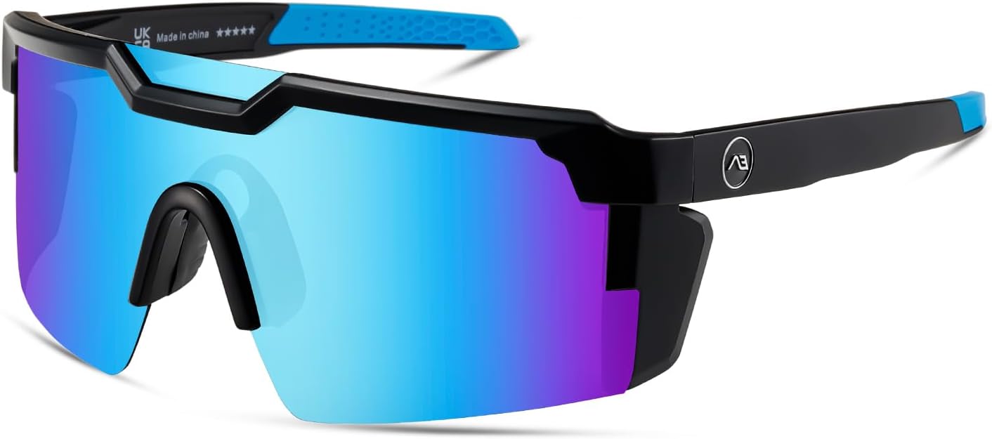 kimorn Polarized Sports Sunglasses for Men, Warp Around Goggles Sun Glasses with UV400 Protection for Driving Fishing
