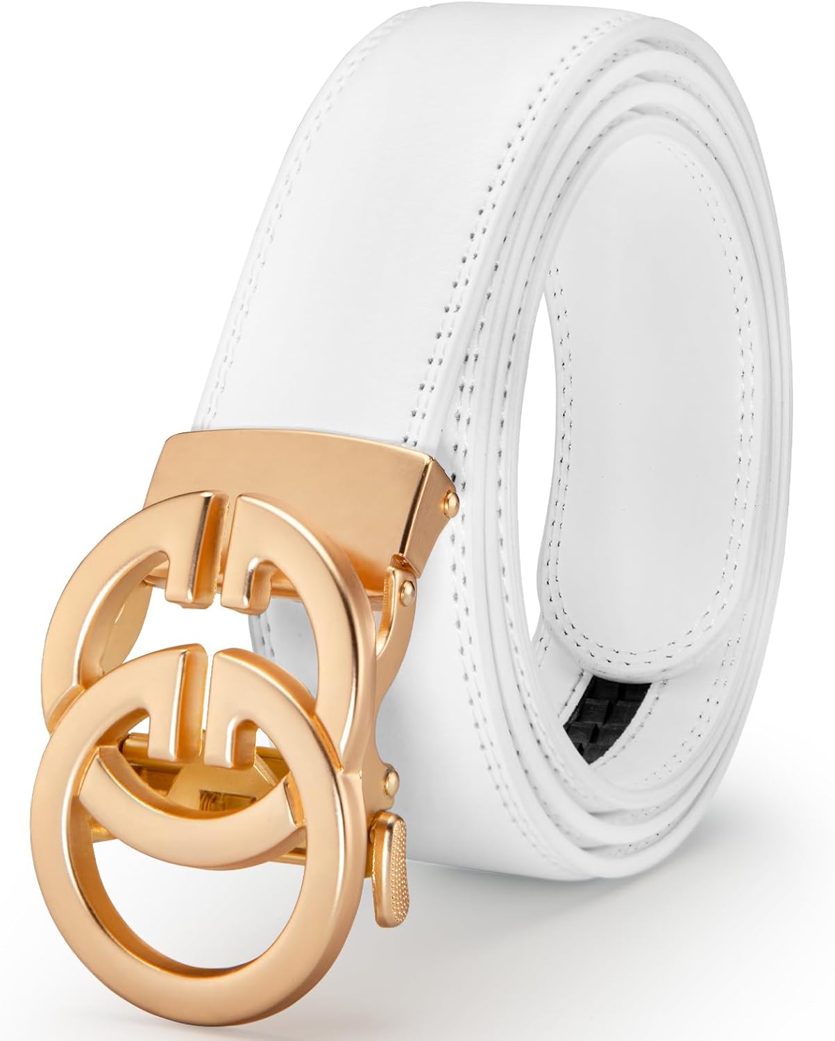JEKIXHUA Men's Leather Ratchet Belt with Luxury Designer Buckle - Adjustable Dress Belt for Perfect Fit