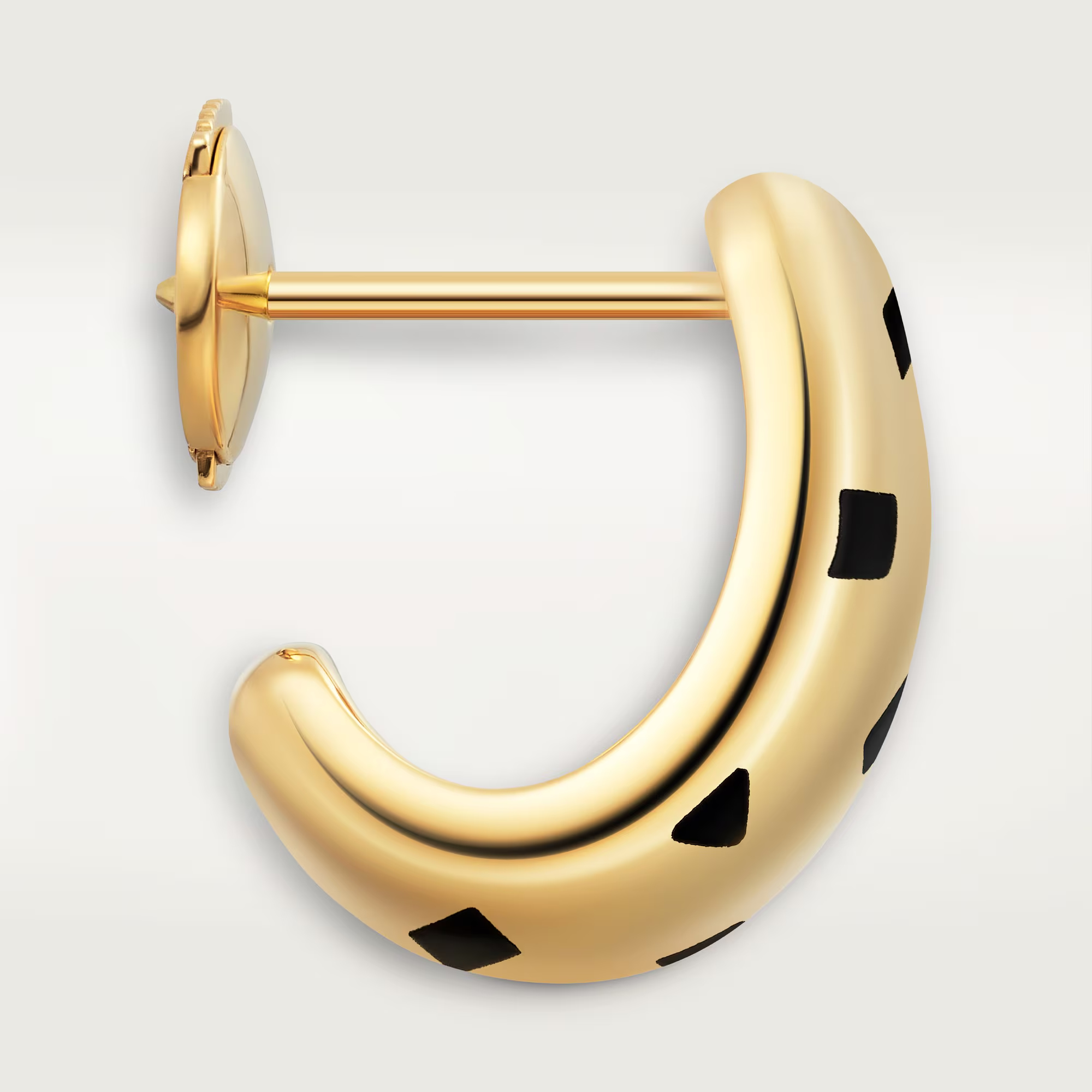 Carty Panther Motif Earrings, Yellow Gold