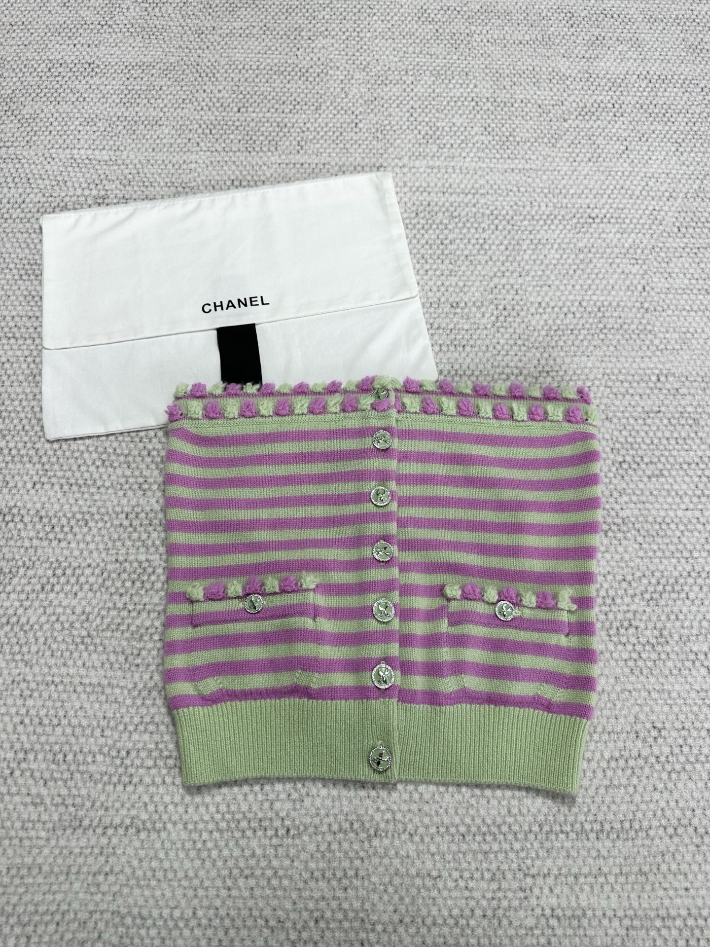 Chanel Top-quality Version Striped Tube Top Shorts Pink Green #315514