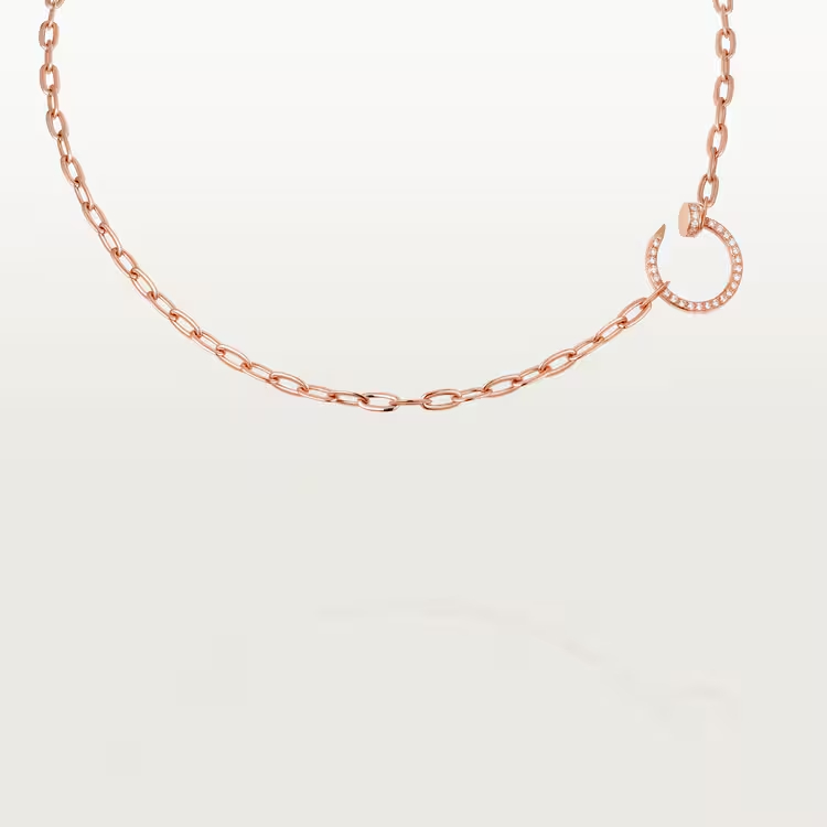 Carty Nails Solo Trace Necklace,Rose Gold,37 Moissanite