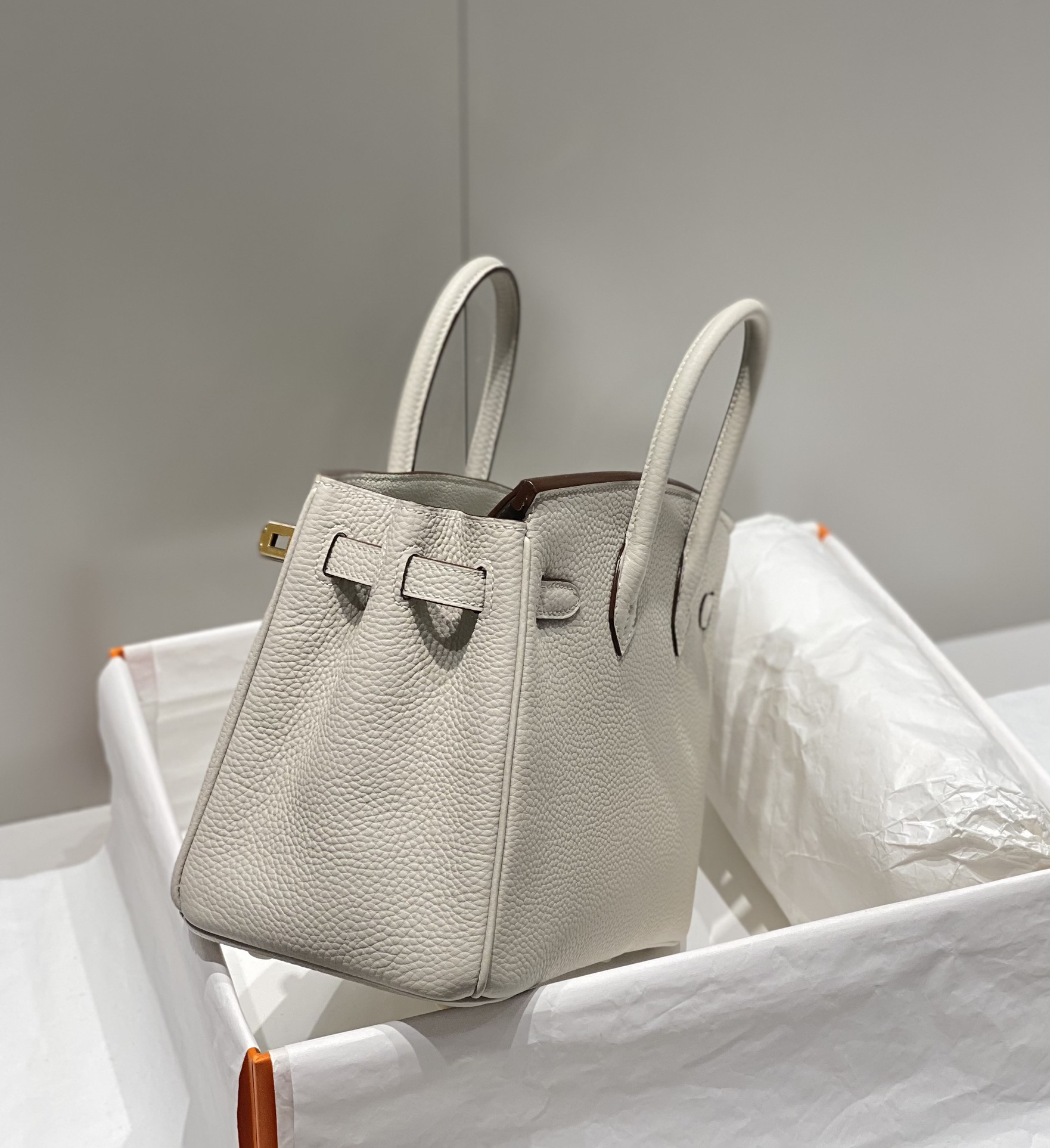 [TOP] HERMES Birkin Togo Leather 25cm - Gris Perle & GHW