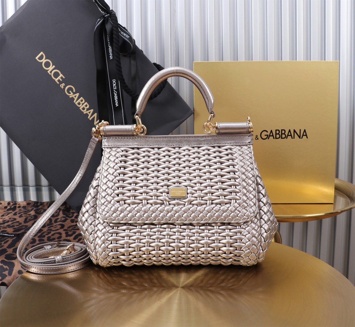 [TOP] Dolce & Gabbana D&G Sicily Bag 20 x 16 x 8 CM - Sliver - 711 Luxury
