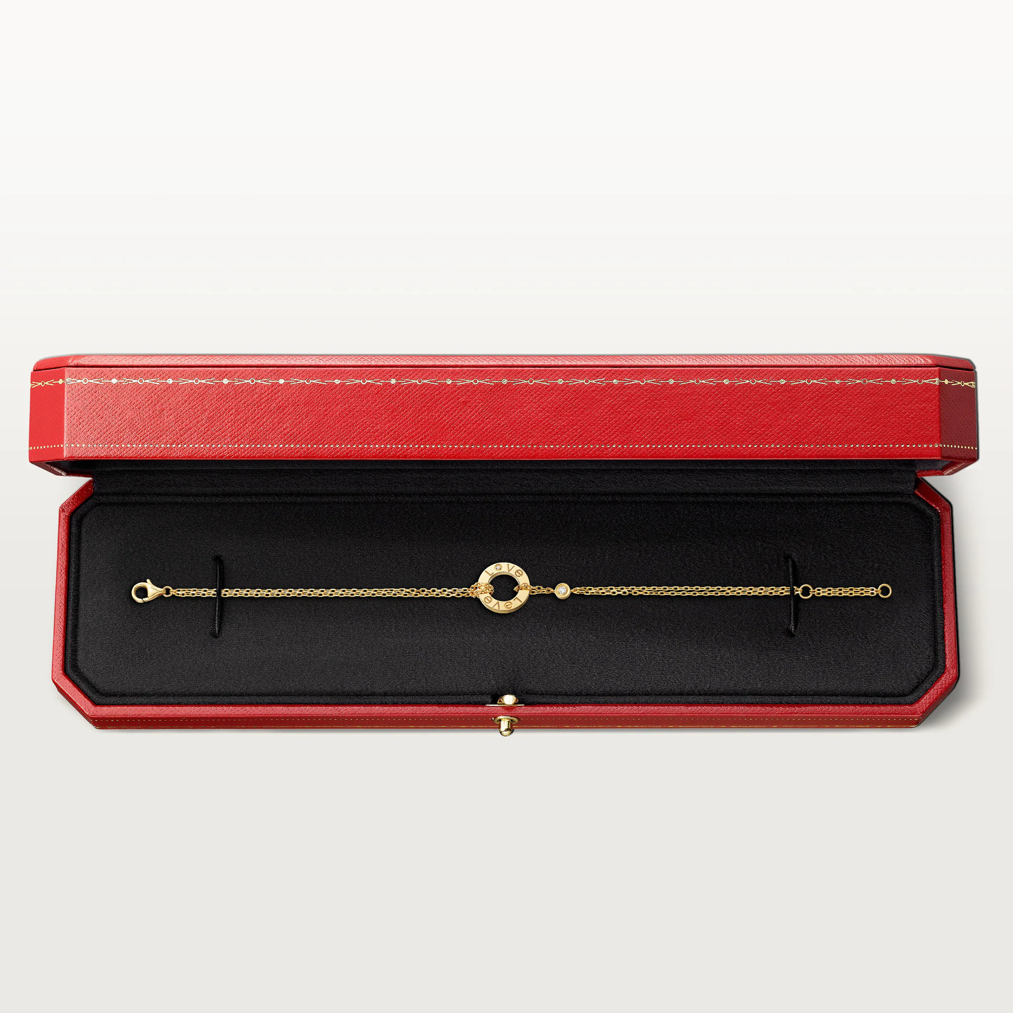 Carty Love Luna Loop Bracelet, Yellow Gold, 2 Moissanite