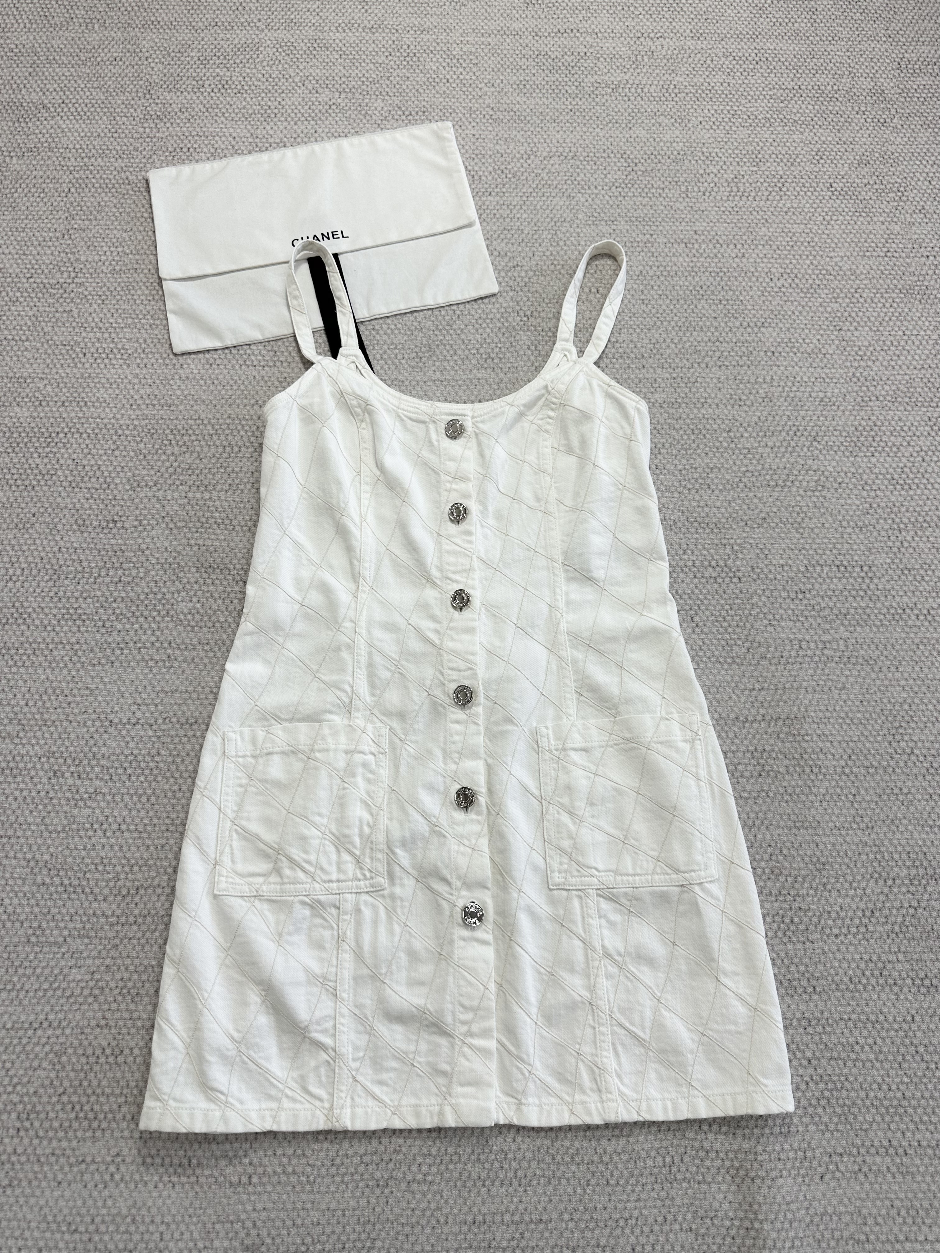 Chanel Top-Quality Version coco Beach White Rhombus Dress#387714