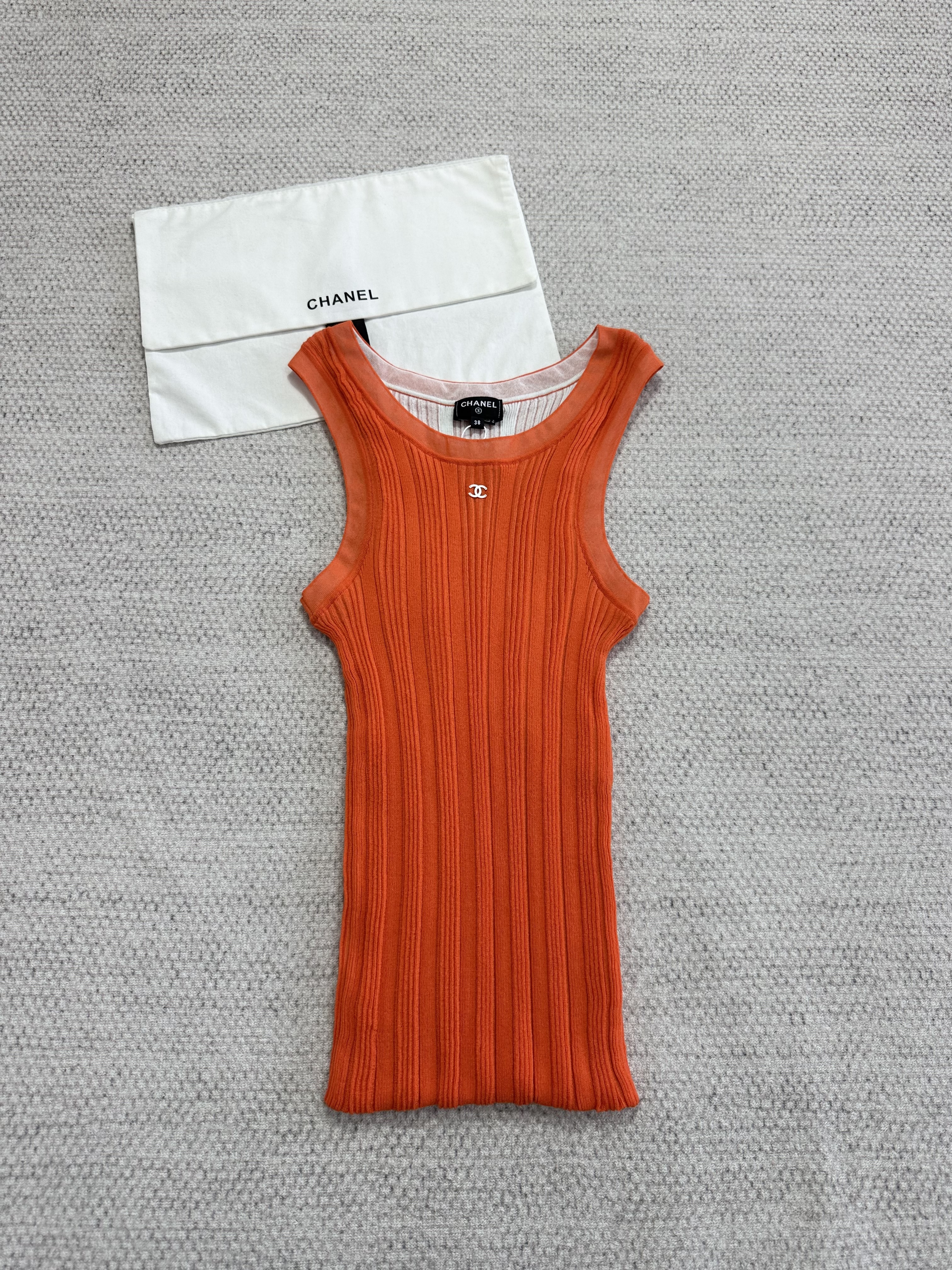 CHANEL Top-Quality Version Tank Cotton orange #387710