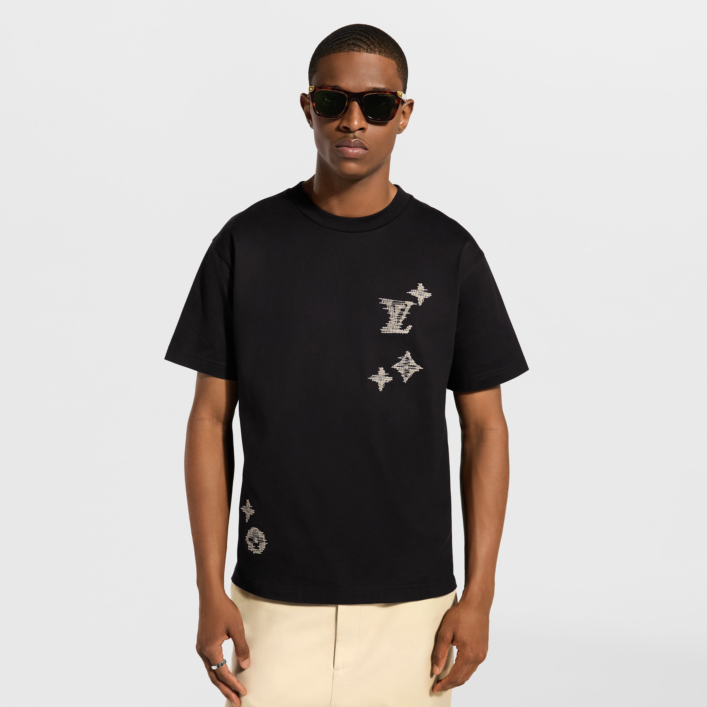LOUIS VUITTON Embroidered Signature Short-Sleeved T-Shirt #387511