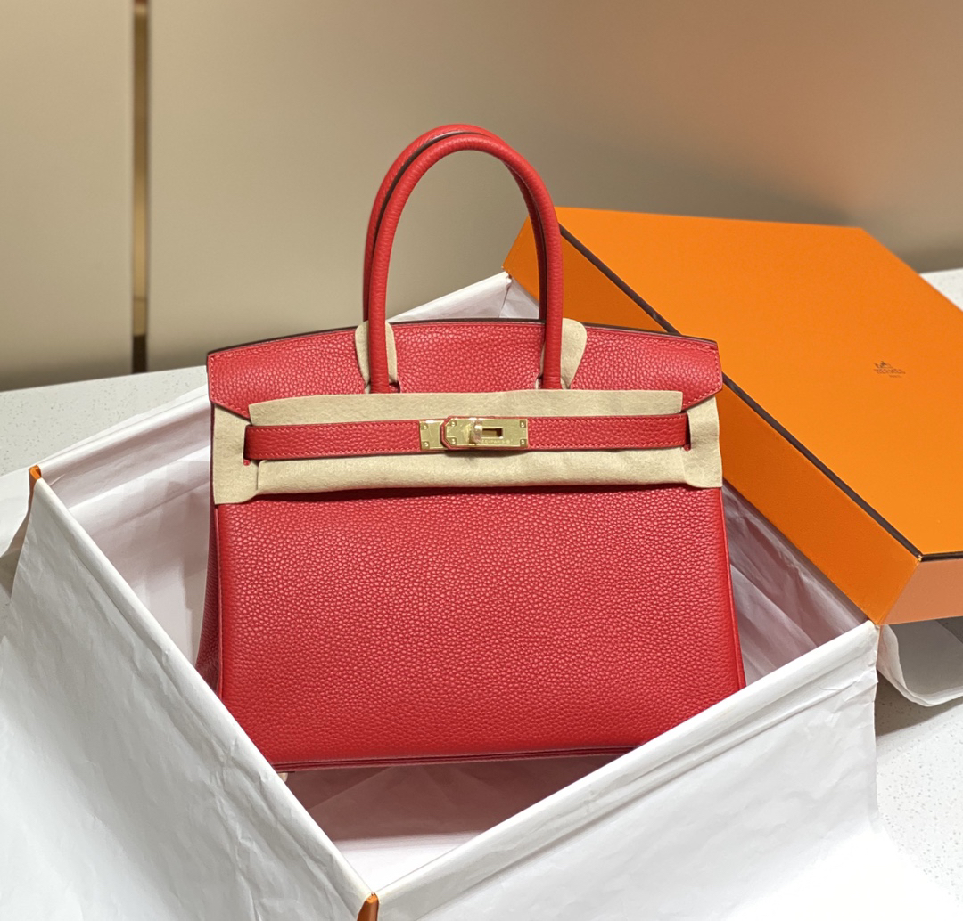 [TOP] HERMES Birkin Togo Leather 30cm - Rouge Laque & GHW - 711 Luxury