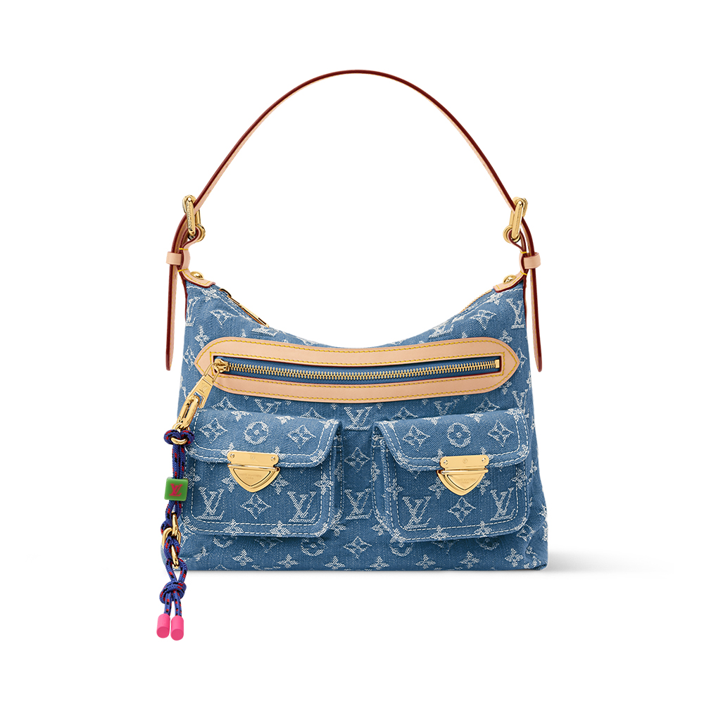 LOUIS VUITTON Baggy Nano Diane Pochette Accessoire Cargo Side Trunk MM Monogram Denim Handbags #381842