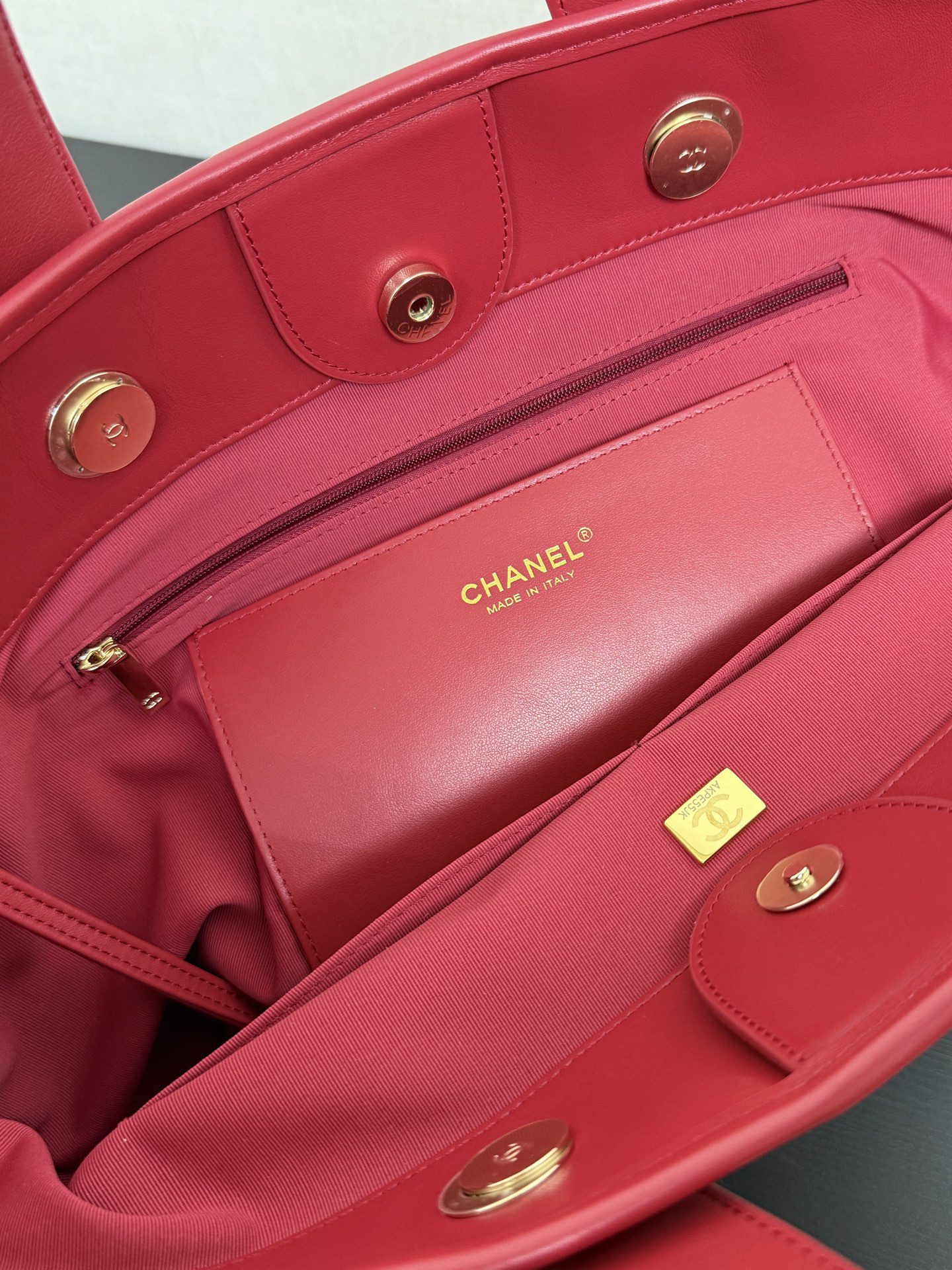 [TOP] CHANEL Beach Shopping Bag 46x25x13cm - Red