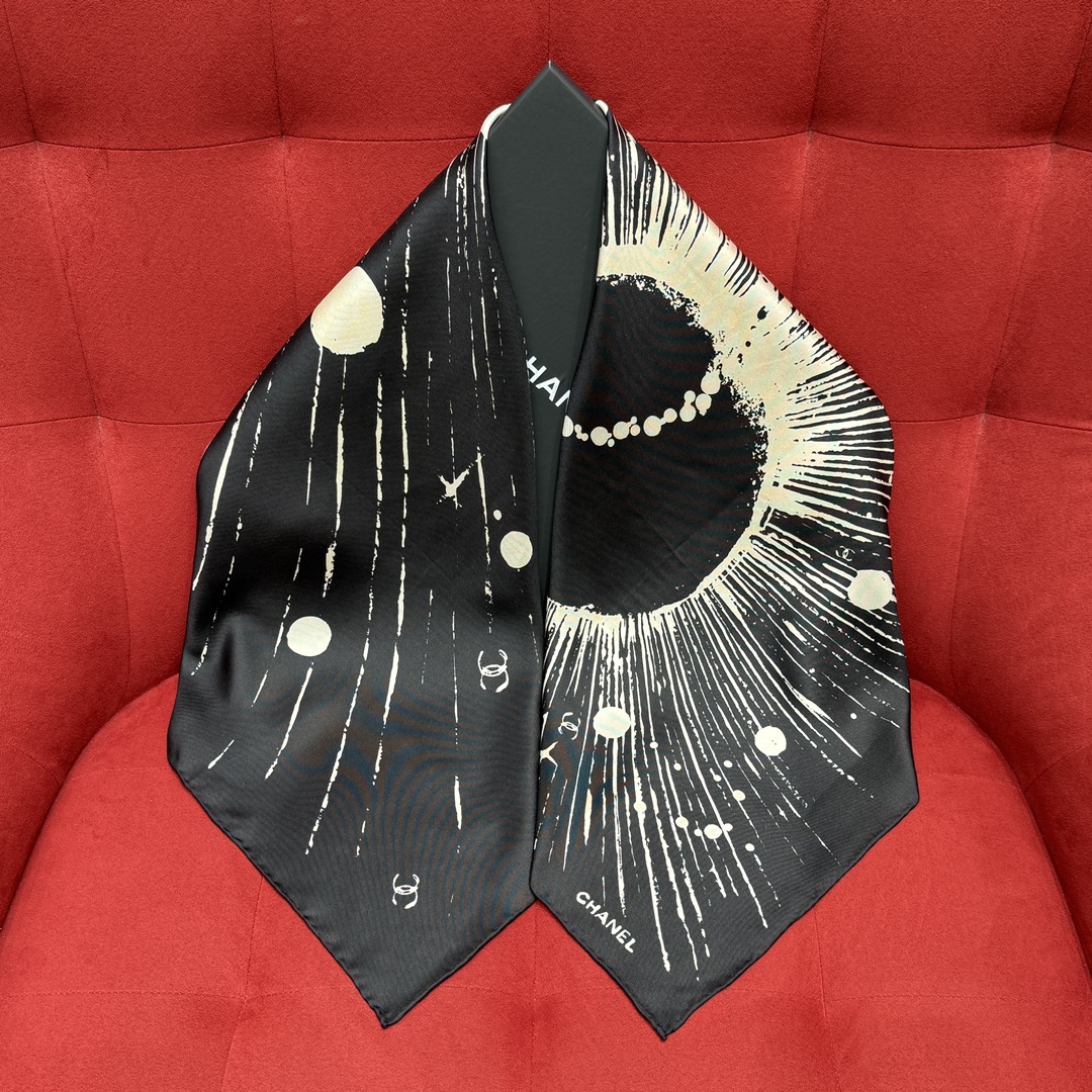 Chanel Scarf Chanel Starry Sky Silk Scarf #379152 | Nigo Office