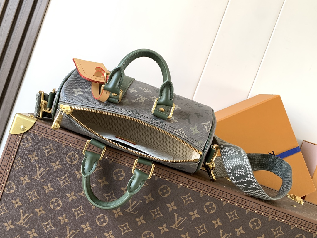 [TOP] Louis Vuitton LV Keepall Bandoulière 25 Bag Monogram Surplus 15 x 11 x 25cm - Army Green