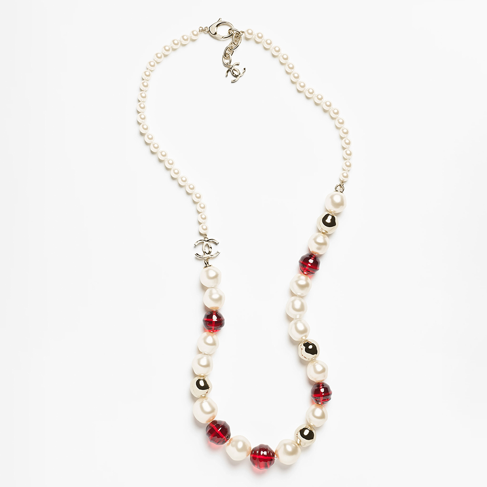 Chanel gold Jewelry Chanel Long Necklace Metal Imitation Pearls Glass Pearls Gold | Nigo Office