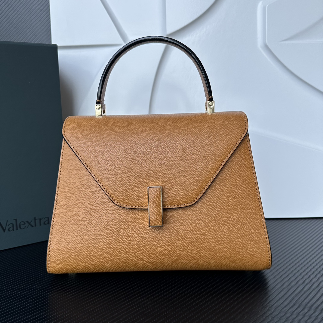 [TOP] VALEXTRA lside Bag 26x20x12cm - Caramel - 711 Luxury