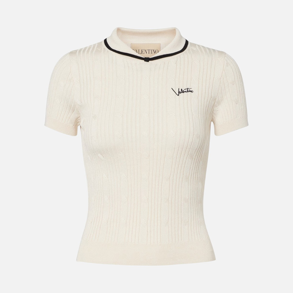 Valentino beige Accessory Valentino Beige Knitted Short Sleeves #388435 | Nigo Office