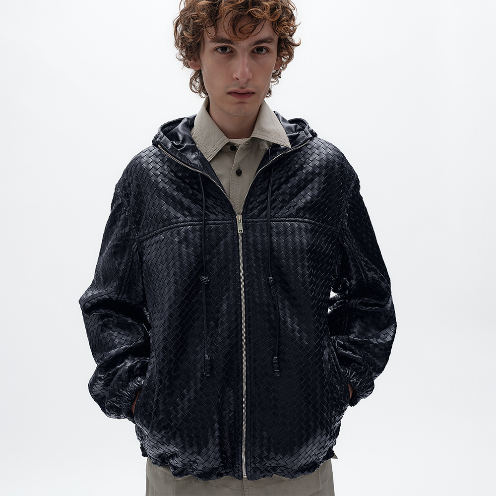 Bottega Veneta Accessory Bottega Veneta Men's Small Intrecciato Leather Blouson #394596 | Nigo Office