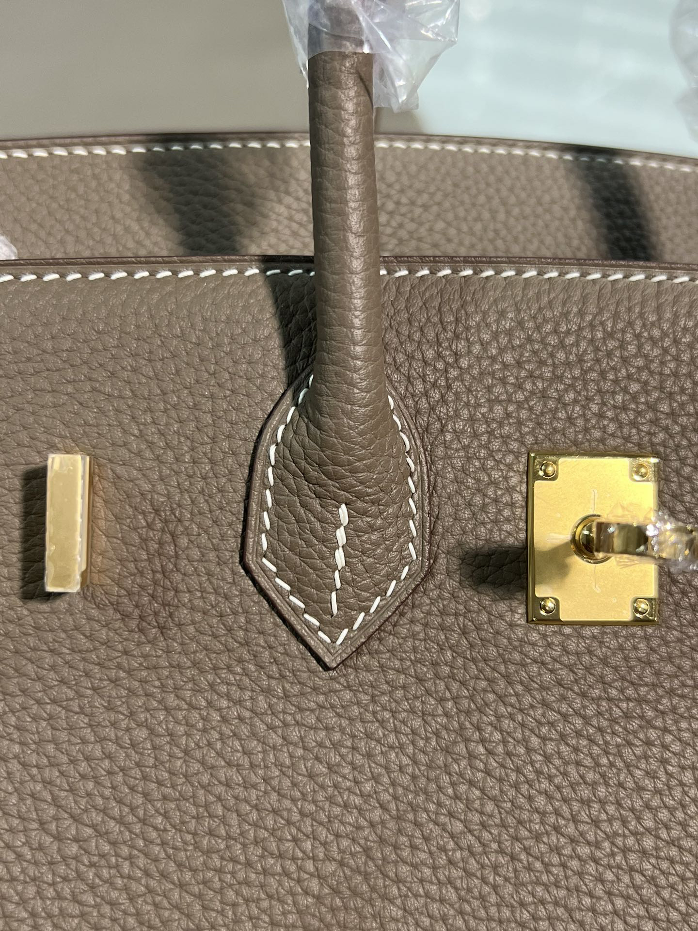 [TOP] HERMES Birkin Togo Leather 25cm - Etoupe & GHW