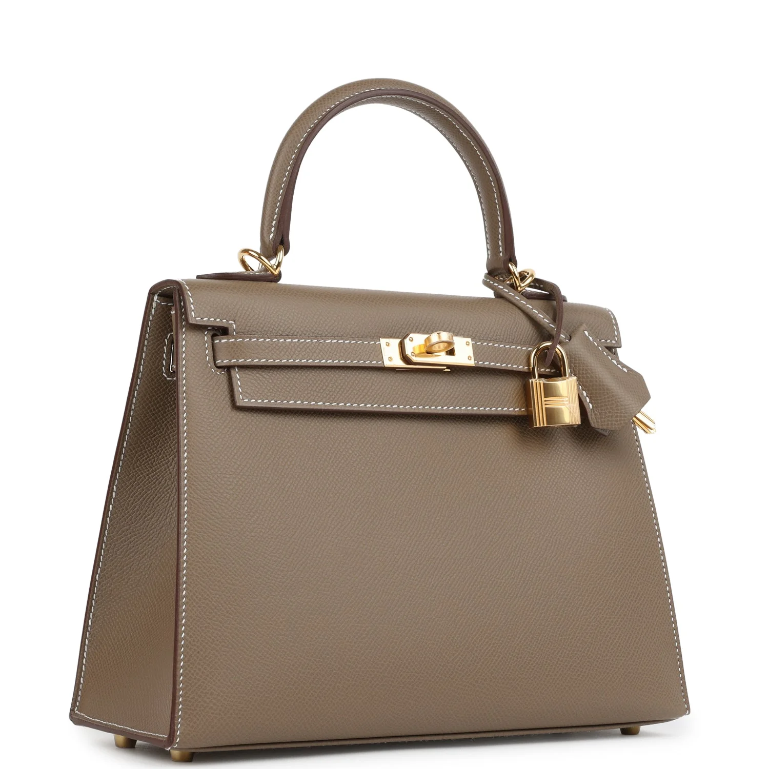 Hermes Kelly Sellier  Etoupe Epsom Gold Hardware