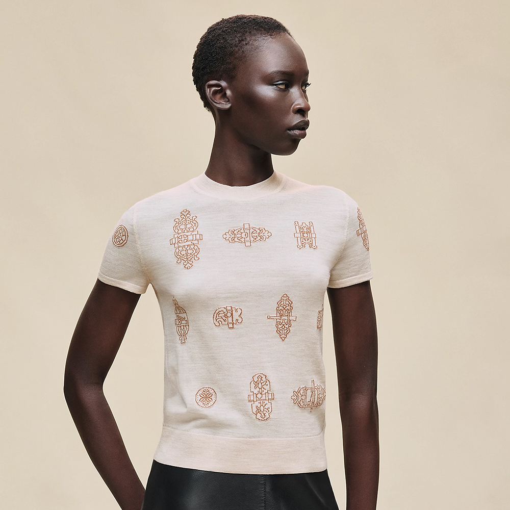 Hermès Ferronnerie Short-sleeve Sweater #380222