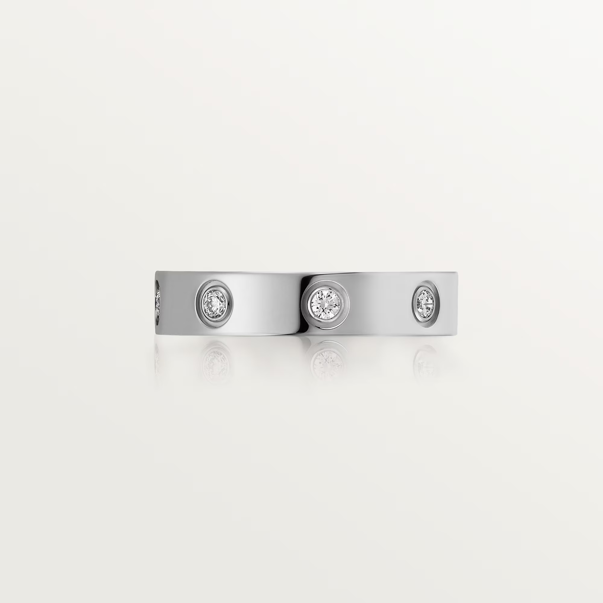 Carty Love Petite Lock Ring, White Gold, 8 Moissanite