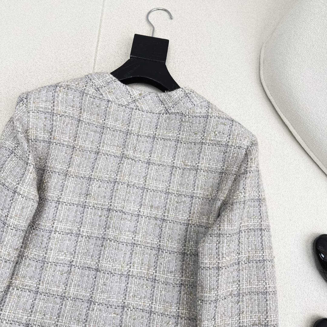 [TOP] CHANEL  Short Woven Jacket - Grey