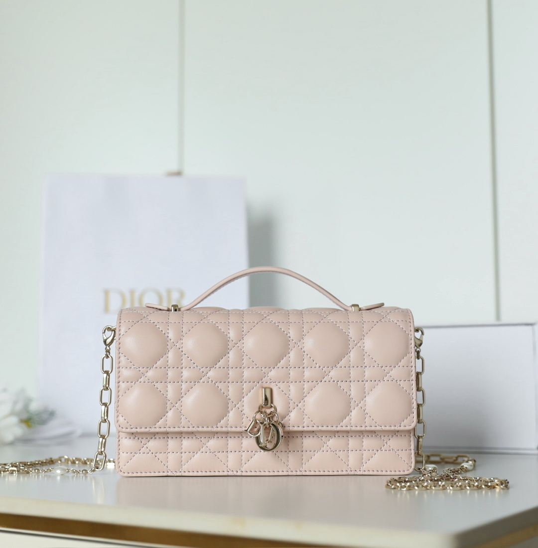 [TOP] Christian Dior My Dior Mini Bag Cannage Lambskin 21x11.5x4.5cm - Pink