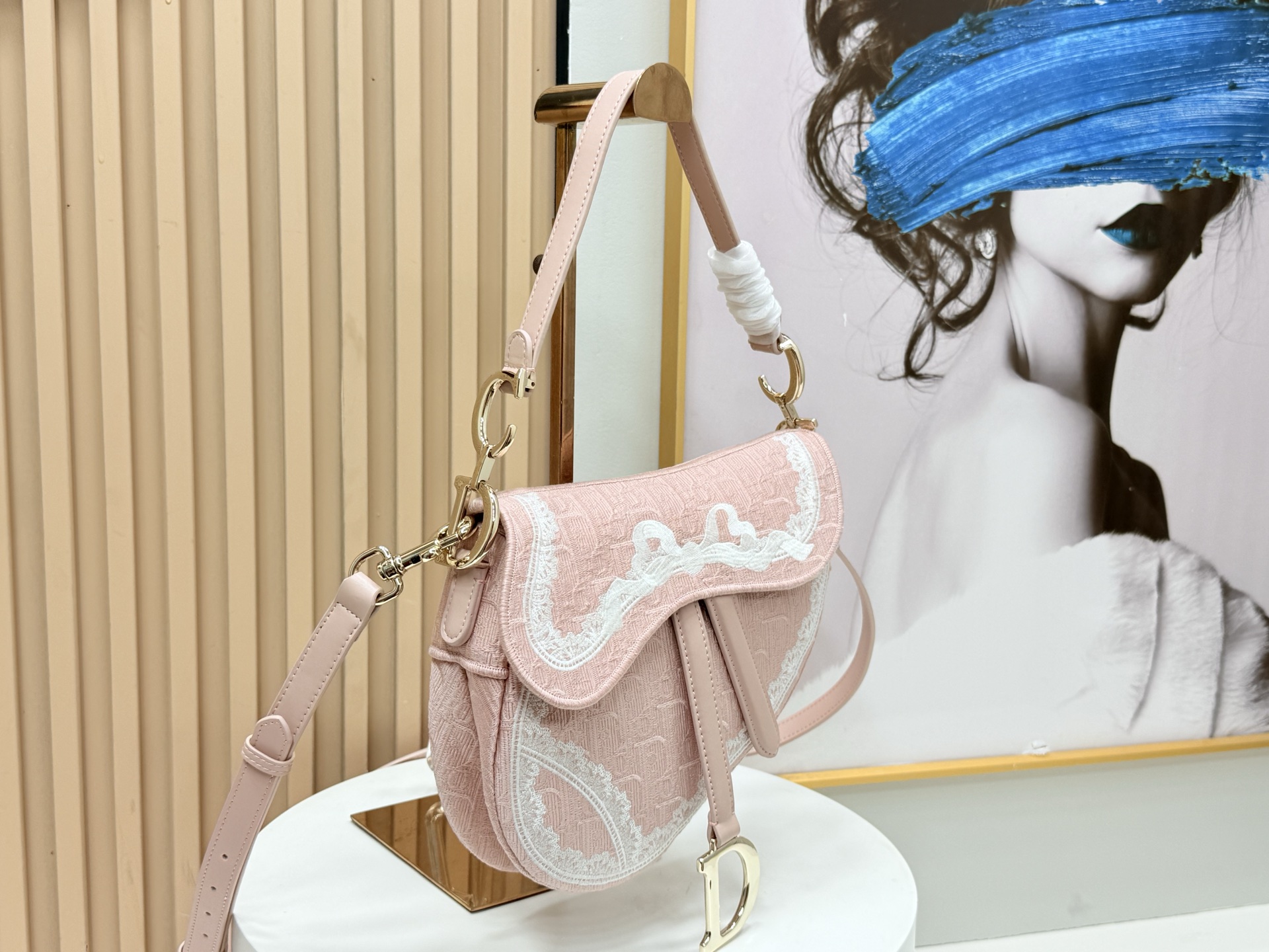 [TOP] Christian Dior Saddle Bag  24×16×18cm - Pink