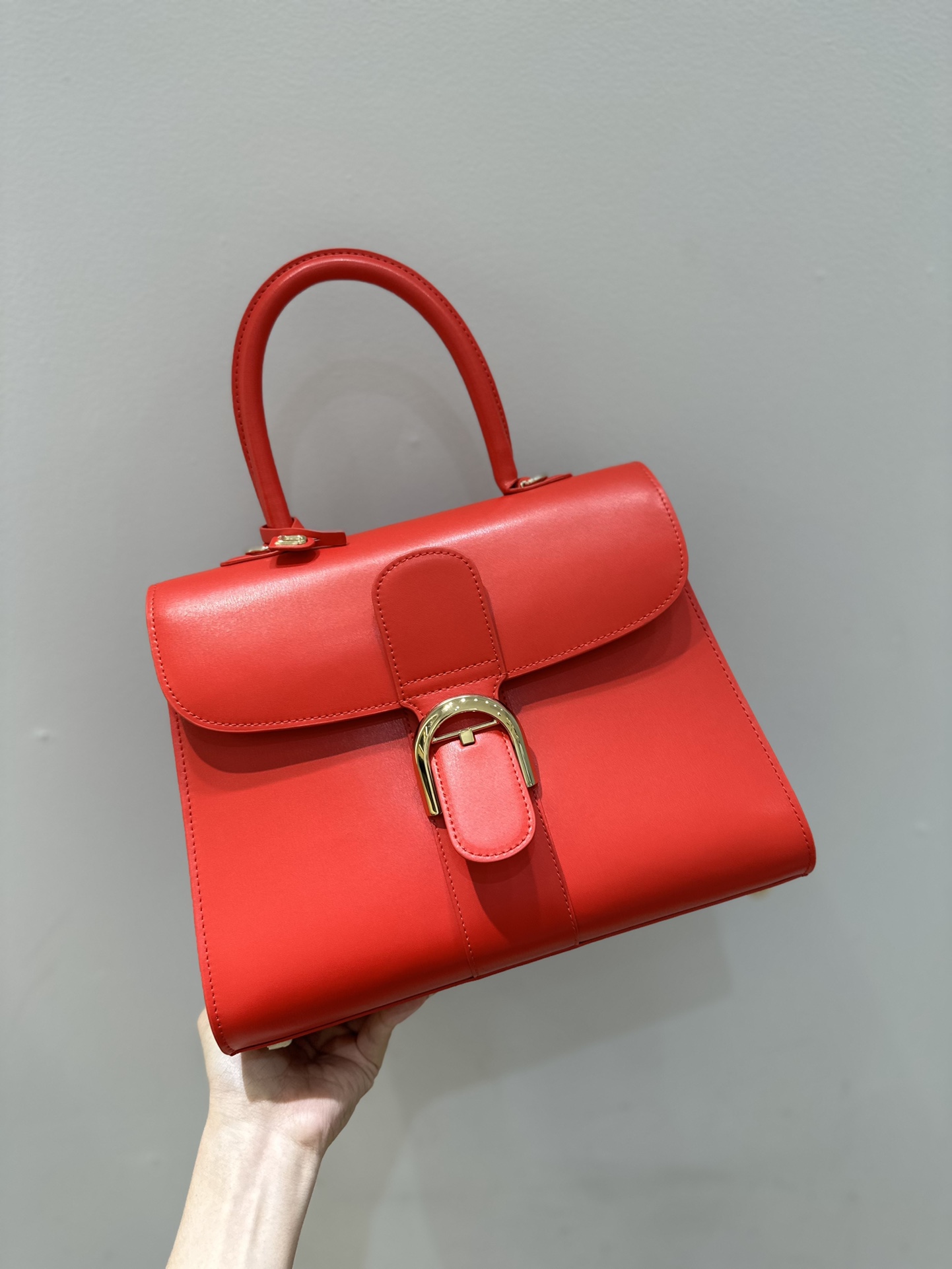 [TOP] Delvaux Brillant Bag Box Leather 28cm - Red - 711 Luxury