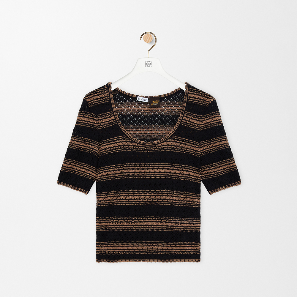 LOEWE Short Sleeve Sweater and Shorts in Cotton Blend#383587