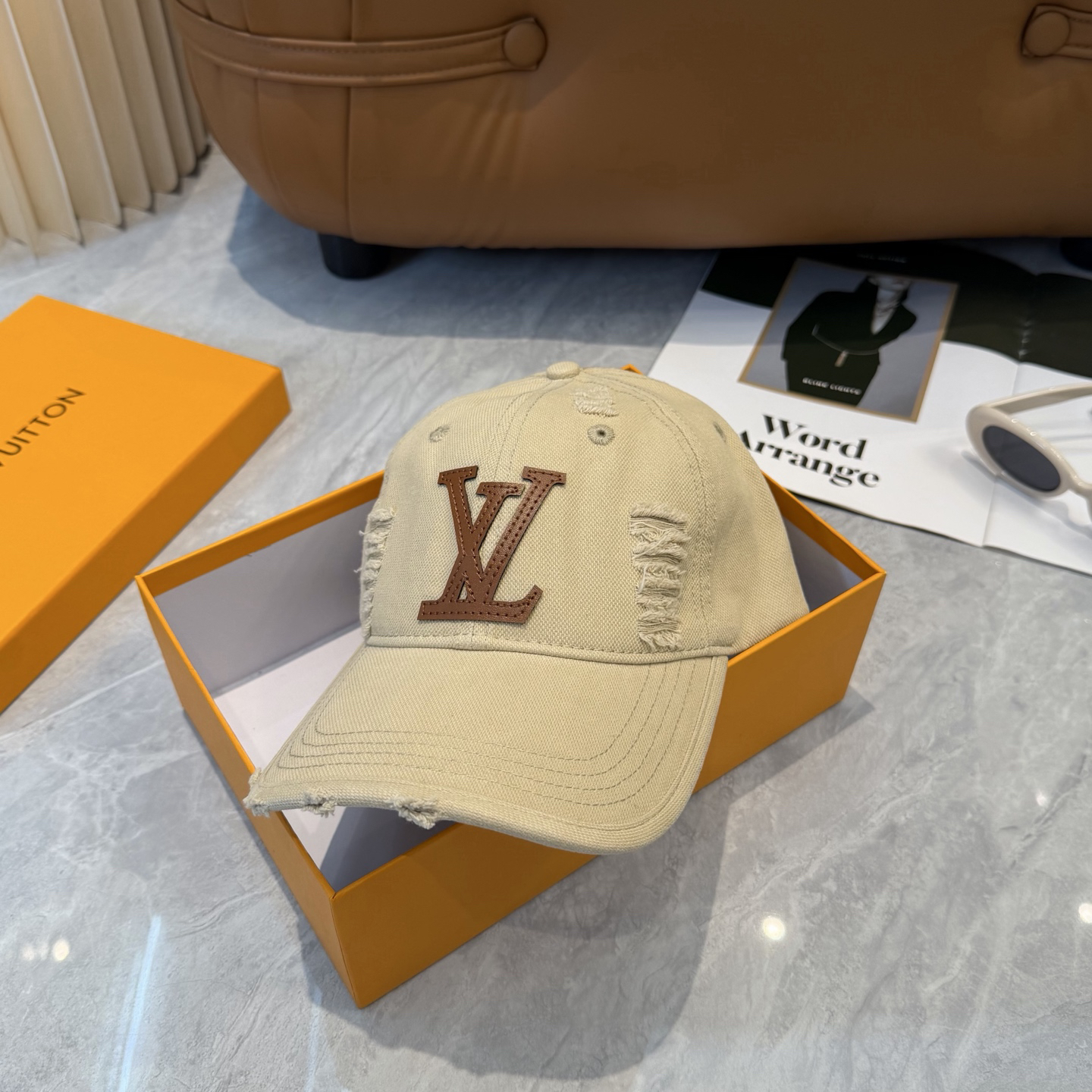 [TOP] Louis Vuitton LV Baseball Hat - Khaki - 711 Luxury