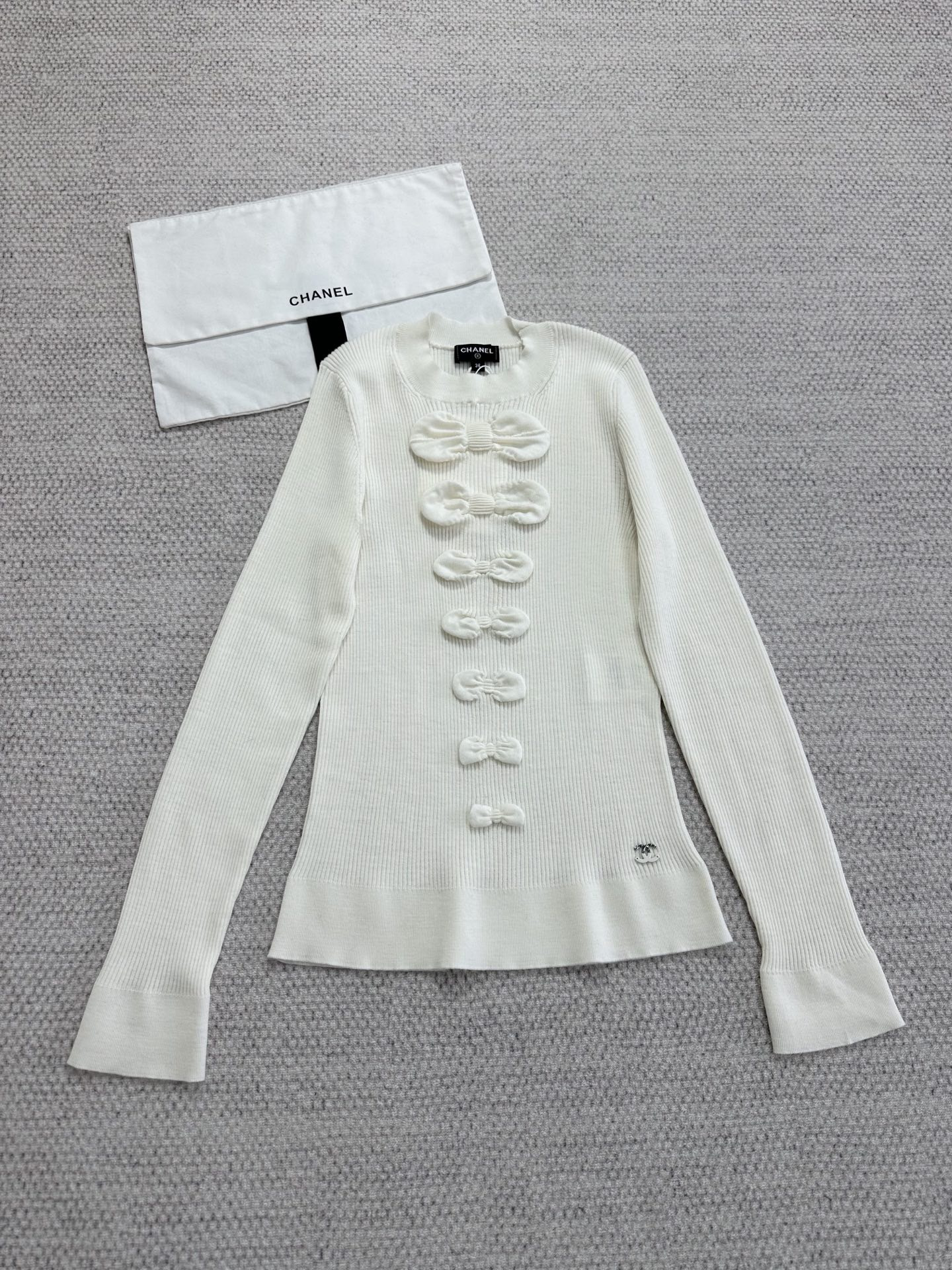 NIGO Chanel Top-quality Version Bow-knotted Wavy Knitted Bottoming Shirt #nigo336386 - 2