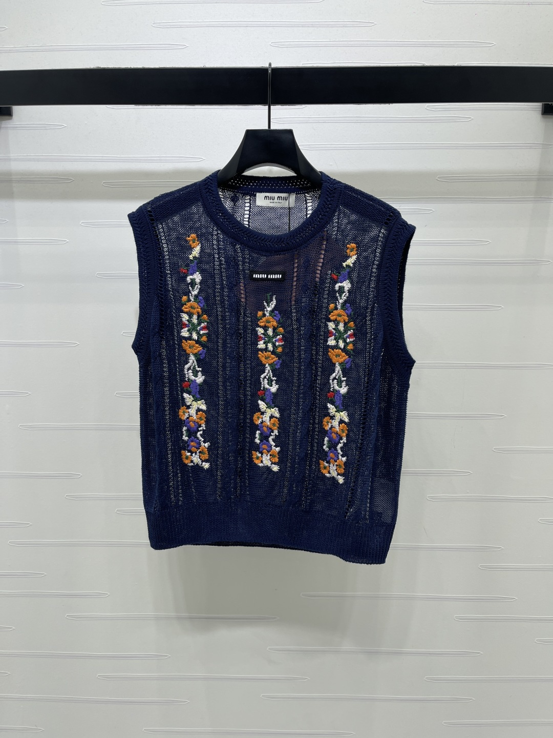 [TOP] Miu Miu Knit Vest - Navy Blue - 711 Luxury